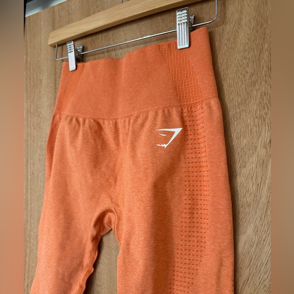 Gymshark Vital Crop Top long sleeve & leggings set apricot gym workout -S - Picture 5 of 15